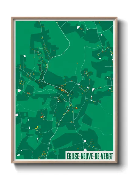Une affiche de carte sur Église-Neuve-de-Vergt