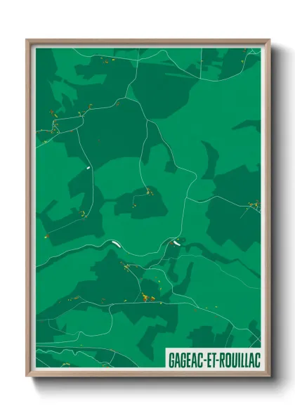 Une affiche de carte sur Gageac-et-Rouillac