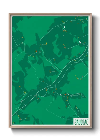 Une affiche de carte sur Gaugeac