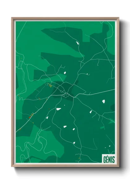 Une affiche de carte sur Génis