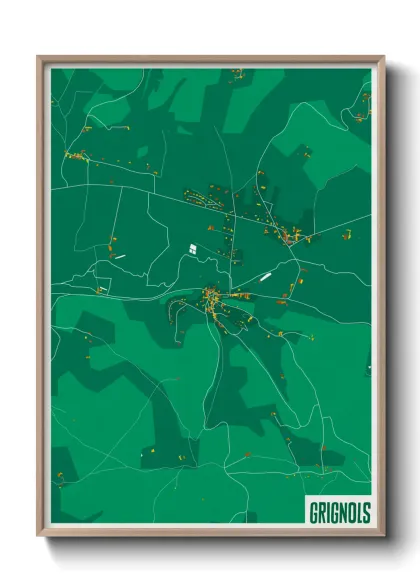 Une affiche de carte sur Grignols