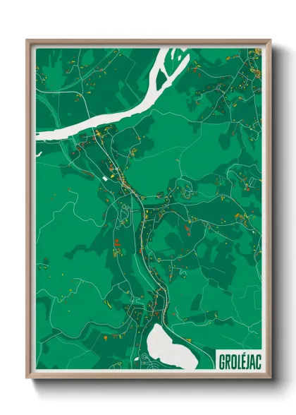 Une affiche de carte sur Groléjac
