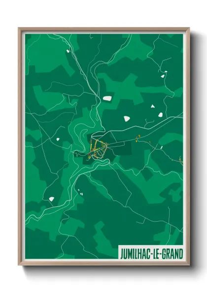 Une affiche de carte sur Jumilhac-le-Grand