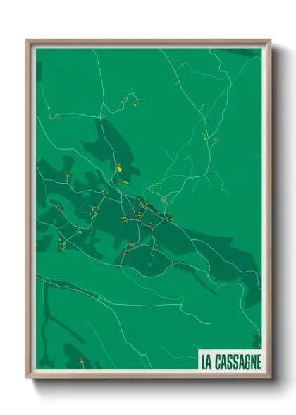 Une affiche de carte sur La Cassagne
