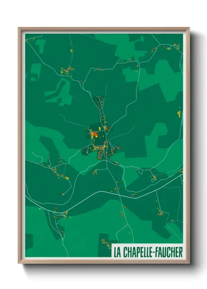 Une affiche de carte sur La Chapelle-Faucher