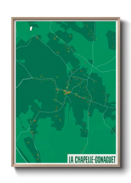 Une affiche de carte sur La Chapelle-Gonaguet