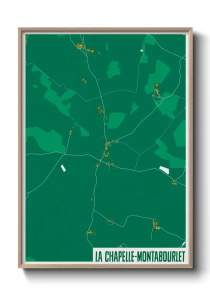 Une affiche de carte sur La Chapelle-Montabourlet