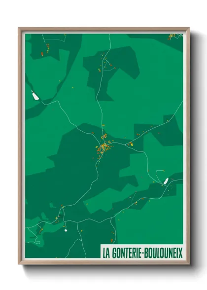 Une affiche de carte sur La Gonterie-Boulouneix
