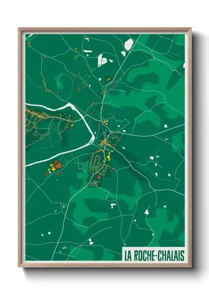 Une affiche de carte sur La Roche-Chalais