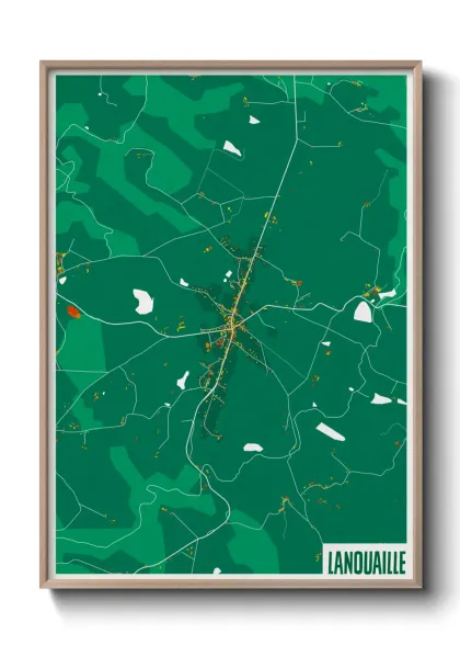 Une affiche de carte sur Lanouaille
