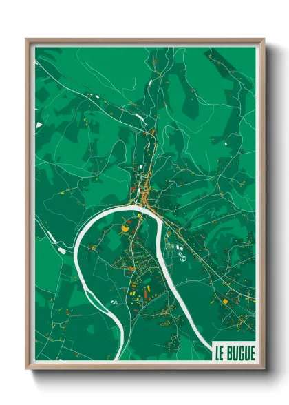 Une affiche de carte sur Le Bugue