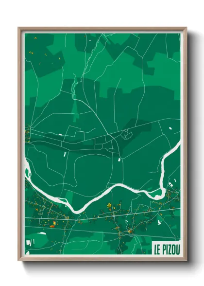Une affiche de carte sur Le Pizou