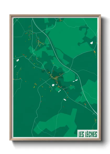 Une affiche de carte sur Les Lèches