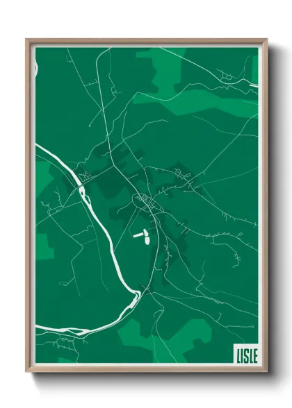 Une affiche de carte sur Lisle