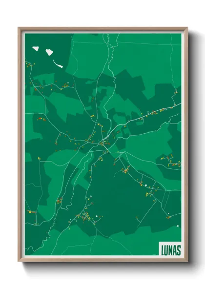 Une affiche de carte sur Lunas