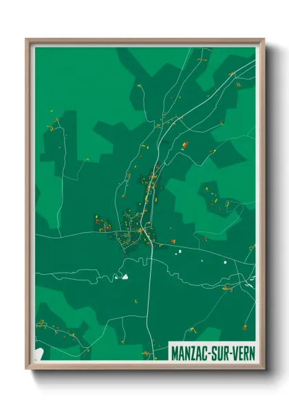 Une affiche de carte sur Manzac-sur-Vern