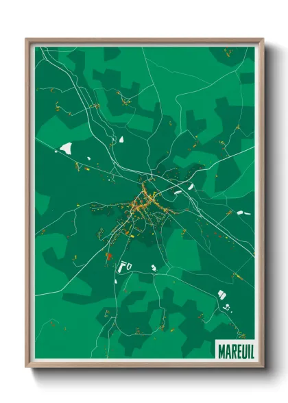 Une affiche de carte sur Mareuil