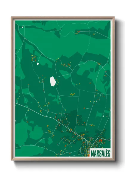 Une affiche de carte sur Marsalès