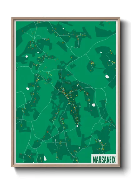 Une affiche de carte sur Marsaneix