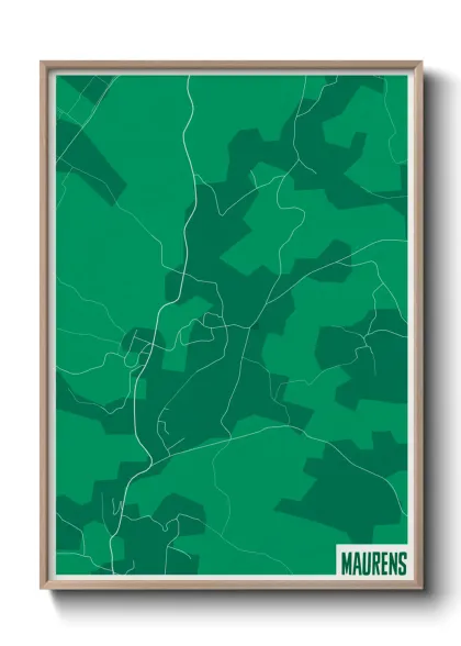 Une affiche de carte sur Maurens