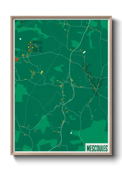 Une affiche de carte sur Mescoules