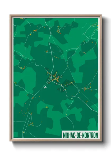Une affiche de carte sur Milhac-de-Nontron