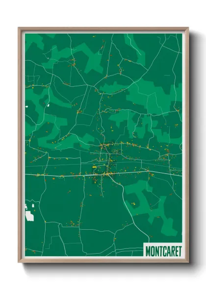 Une affiche de carte sur Montcaret