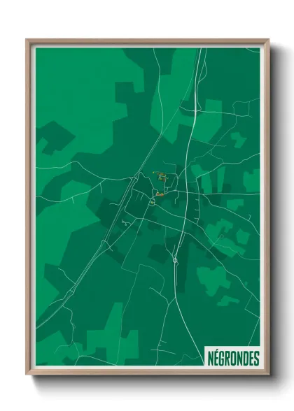 Une affiche de carte sur Négrondes