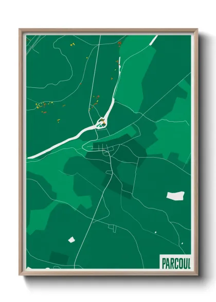 Une affiche de carte sur Parcoul