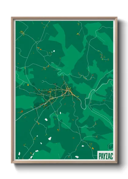 Une affiche de carte sur Payzac