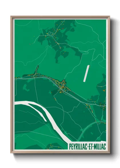 Une affiche de carte sur Peyrillac-et-Millac