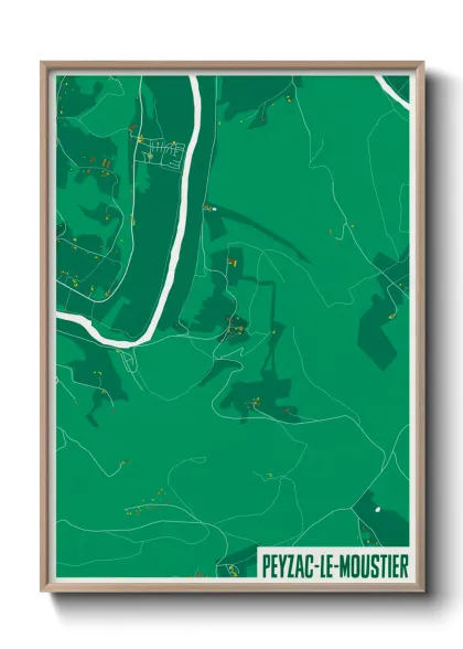 Une affiche de carte sur Peyzac-le-Moustier