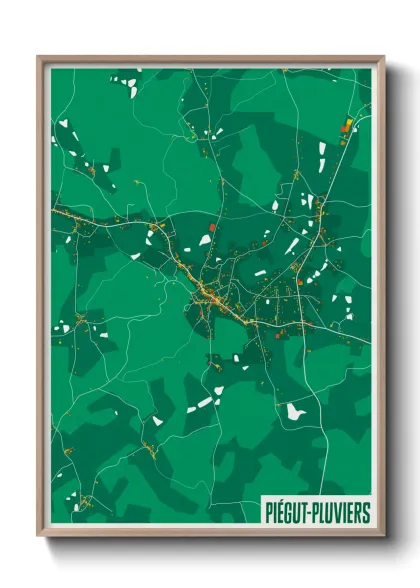 Une affiche de carte sur Piégut-Pluviers