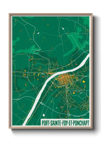 Une affiche de carte sur Port-Sainte-Foy-et-Ponchapt