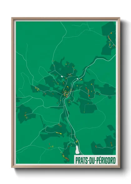 Une affiche de carte sur Prats-du-Périgord