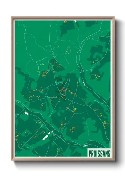 Une affiche de carte sur Proissans