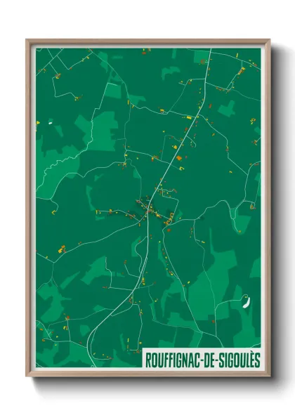 Une affiche de carte sur Rouffignac-de-Sigoulès