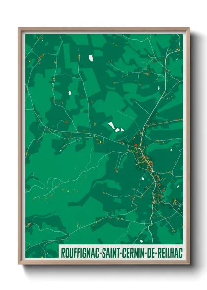 Une affiche de carte sur Rouffignac-Saint-Cernin-de-Reilhac