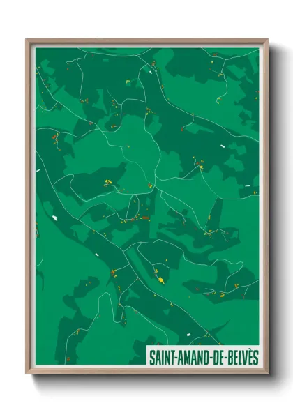 Une affiche de carte sur Saint-Amand-de-Belvès