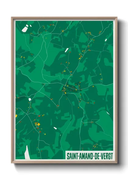 Une affiche de carte sur Saint-Amand-de-Vergt