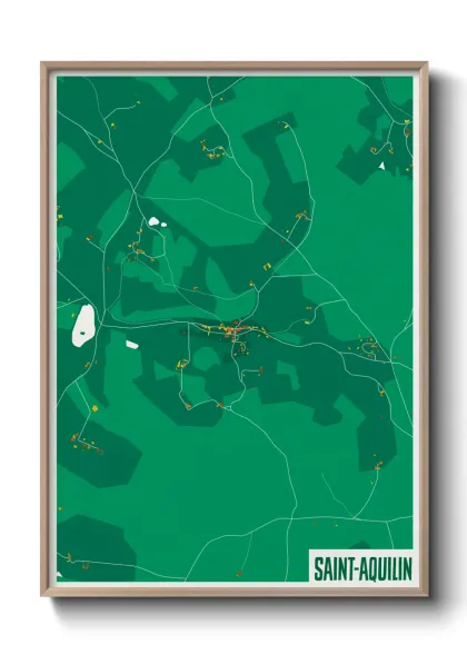 Une affiche de carte sur Saint-Aquilin