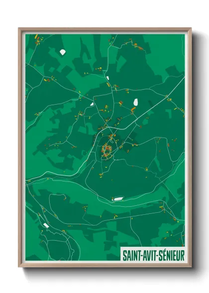 Une affiche de carte sur Saint-Avit-Sénieur
