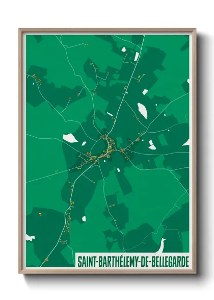 Une affiche de carte sur Saint-Barthélemy-de-Bellegarde