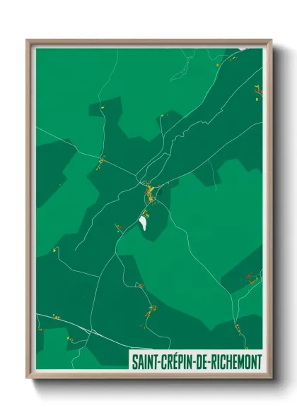 Une affiche de carte sur Saint-Crépin-de-Richemont