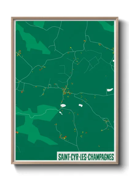 Une affiche de carte sur Saint-Cyr-les-Champagnes