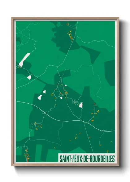 Une affiche de carte sur Saint-Félix-de-Bourdeilles