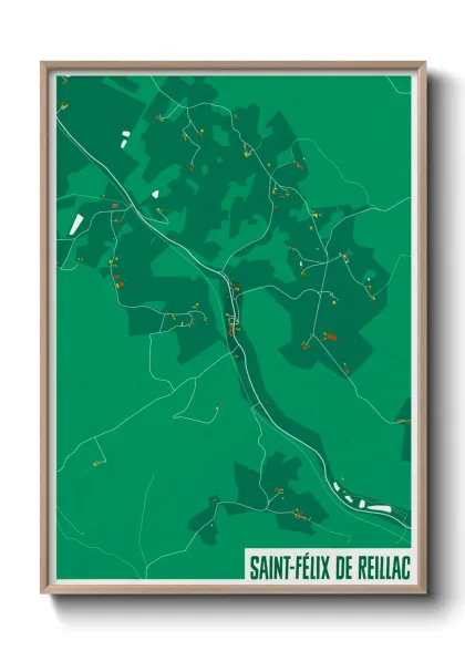 Une affiche de carte sur Saint-Félix de Reillac