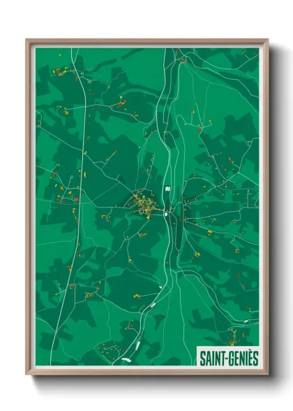 Une affiche de carte sur Saint-Geniès
