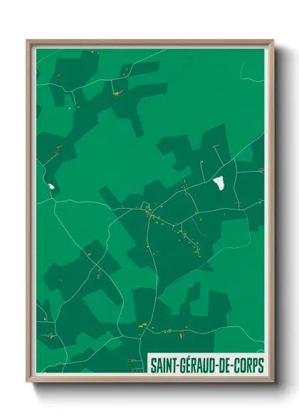 Une affiche de carte sur Saint-Géraud-de-Corps