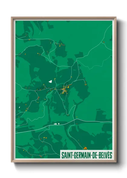 Une affiche de carte sur Saint-Germain-de-Belvès